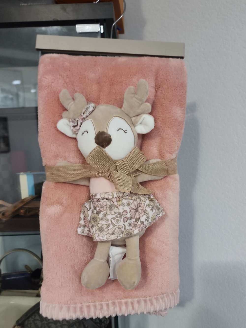 Blanket and Plush Reindeer Doll Set